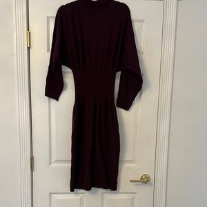 Ted Baker Deep Burgundy Long Sleeve Dress